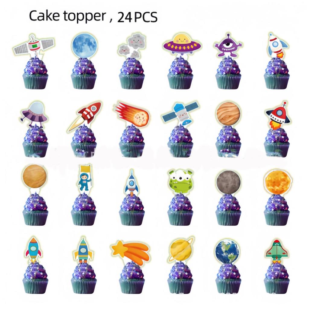 Space Astronaut Birthday Party Decoration Tableware Tablecloth Cup Plate Napkins Banner Backdrop Gift Bag Party Supplies Favors