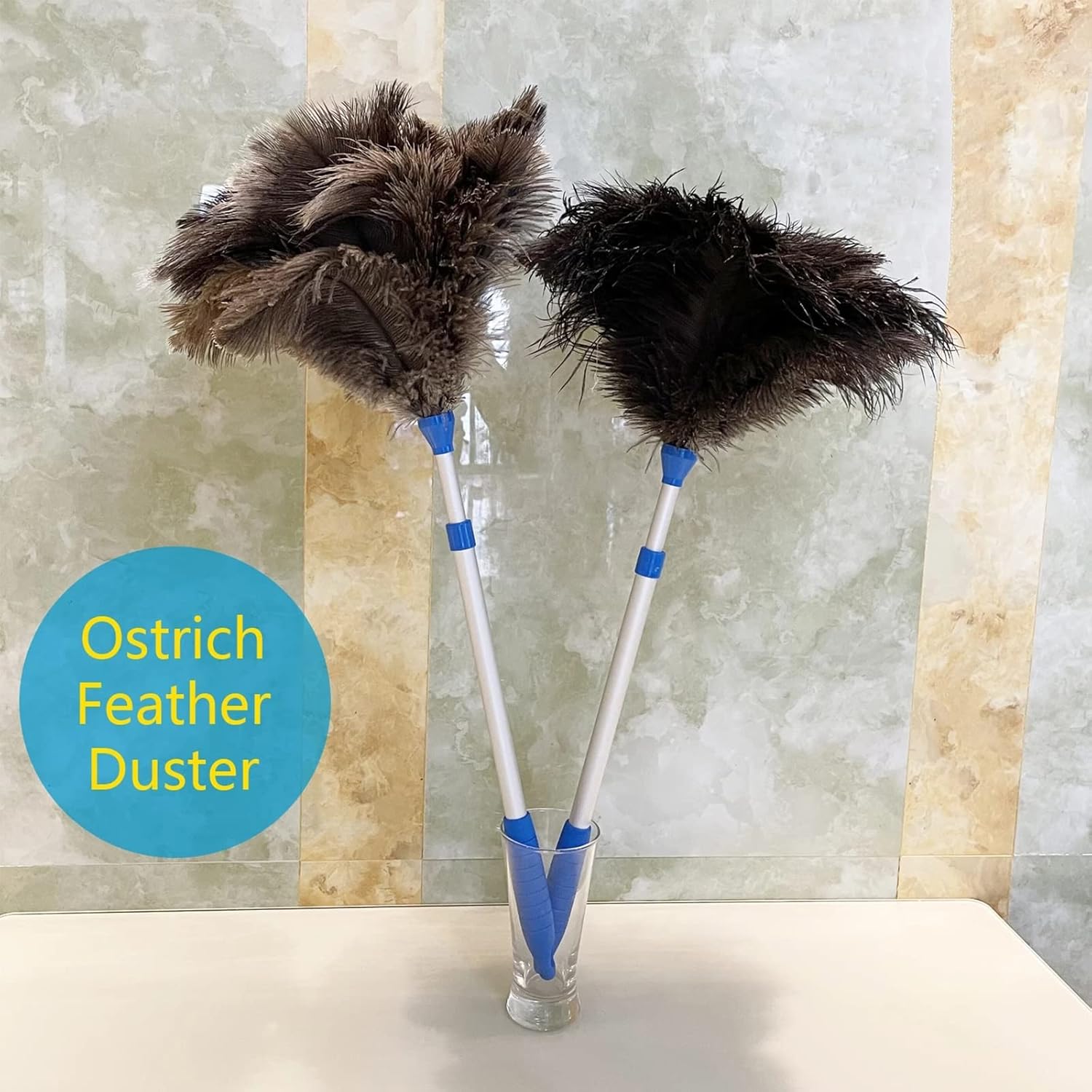 

Feather Duster Feather Ostrich Feather Duster 60-70cm with Retractable Aluminum Handle Cleaning Supplies for Home Car Office Handle Dusters
