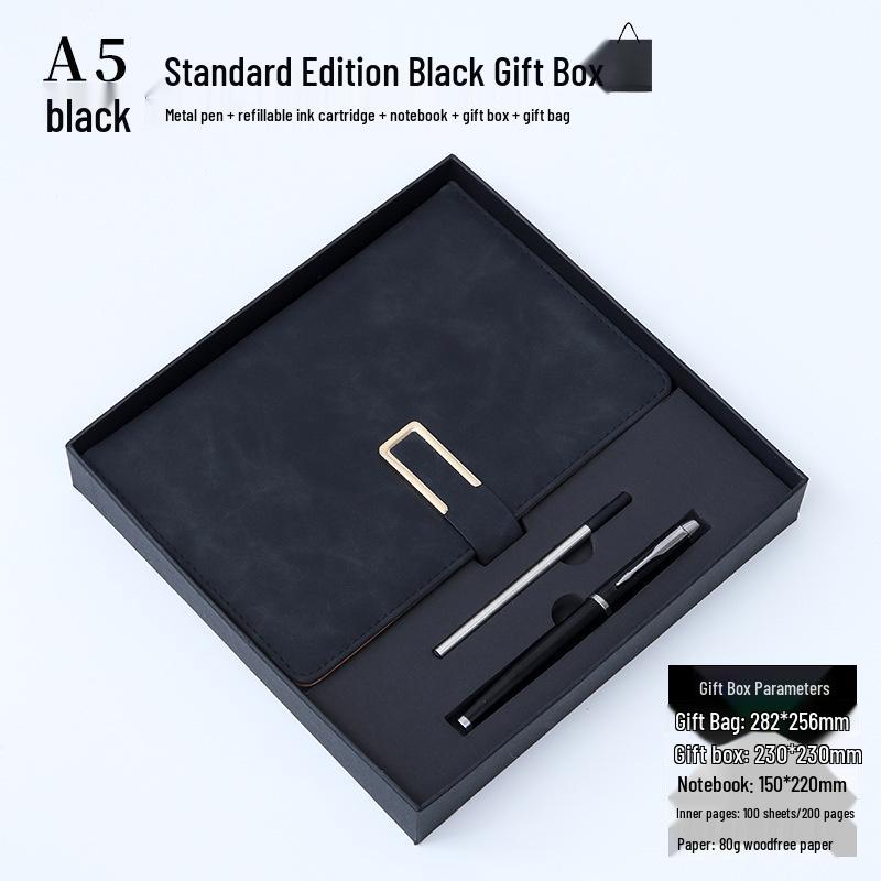 Custom Logo A5 Business Diary Gift Set: Employee Souvenir Notebook in Gift Box