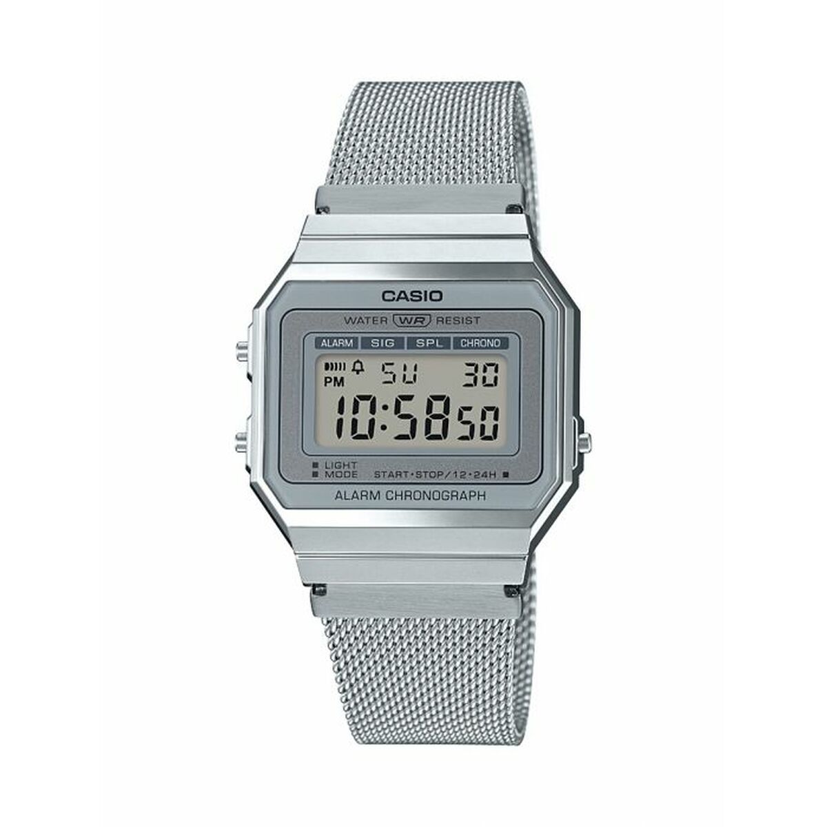 

Мужские часы Casio A700WEM-7AEF Серебристые TU прозрачный