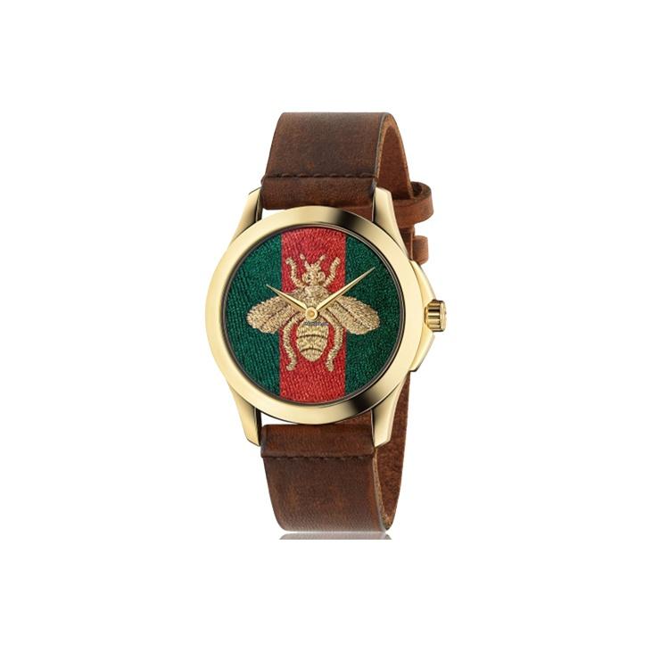 Gucci Quartz Watch Leather Strap Green