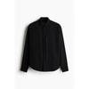 H M Regular Fit Crinkle sHirt Black