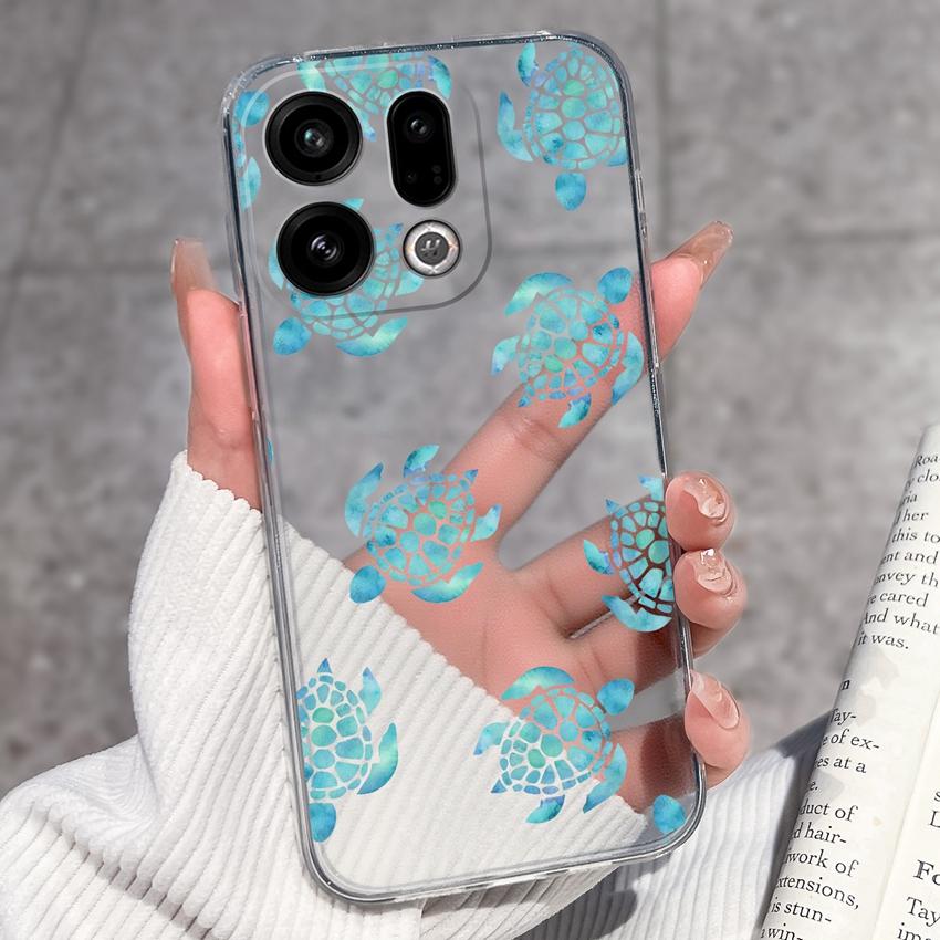 Suitable For Oppo Find X9 X7 X5 Pro X3 X2 Reno11 12 Pro Phone Cover Cute Panda Rabbit Pattern Transparent TPU Dustproof Protective Case For Oppo Shell