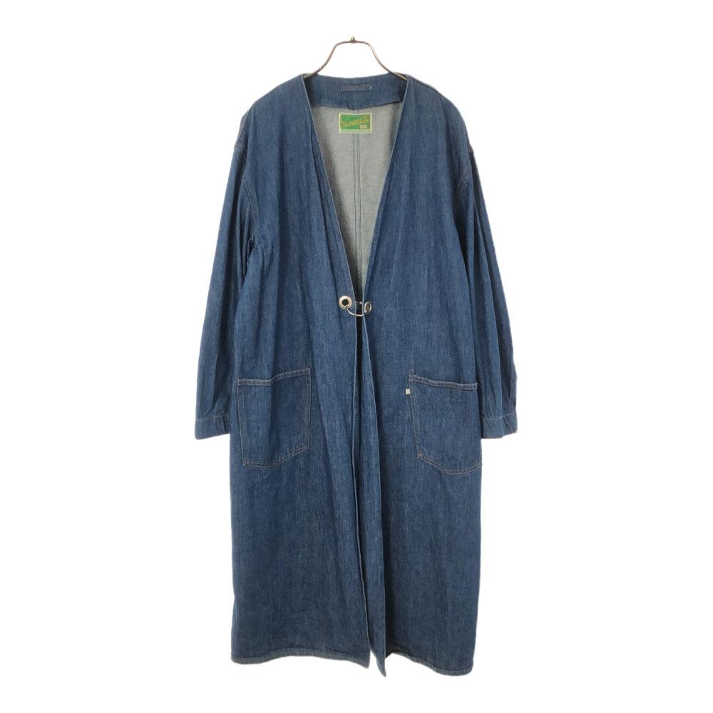 WESTOVERALLS made in Japan collarless long Denim coat F Women Used