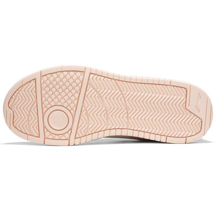 Li Ning Leather Non-Slip Wear-Resistant Lightweight Low-Top Skate Shoes Women Sneakers Pink AGCR318-4