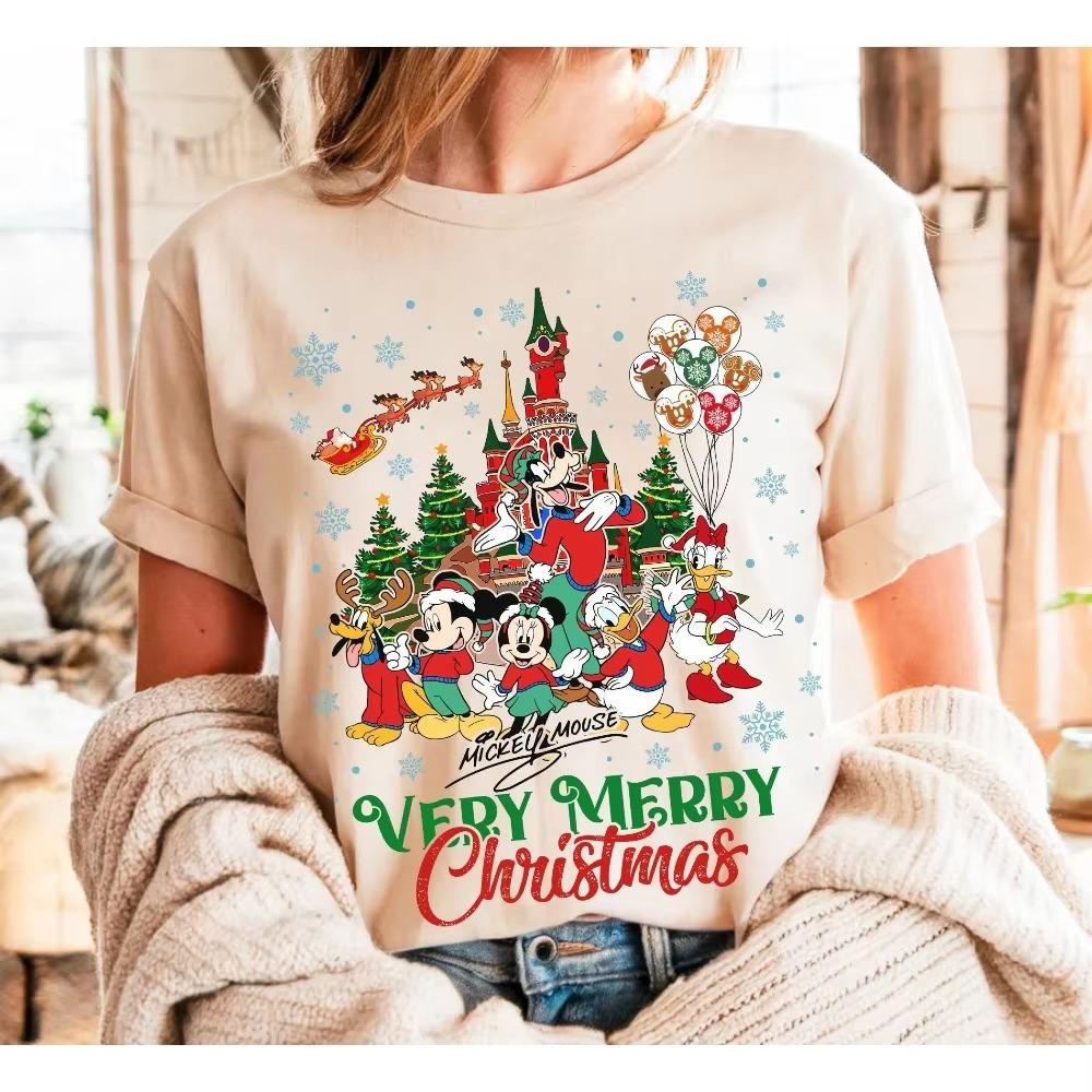 2025 Christmas Unisex Women Summer Tshirt Family Parentchild Outfit Casual Unisex Oversized Short Sleeves Top Comfortable