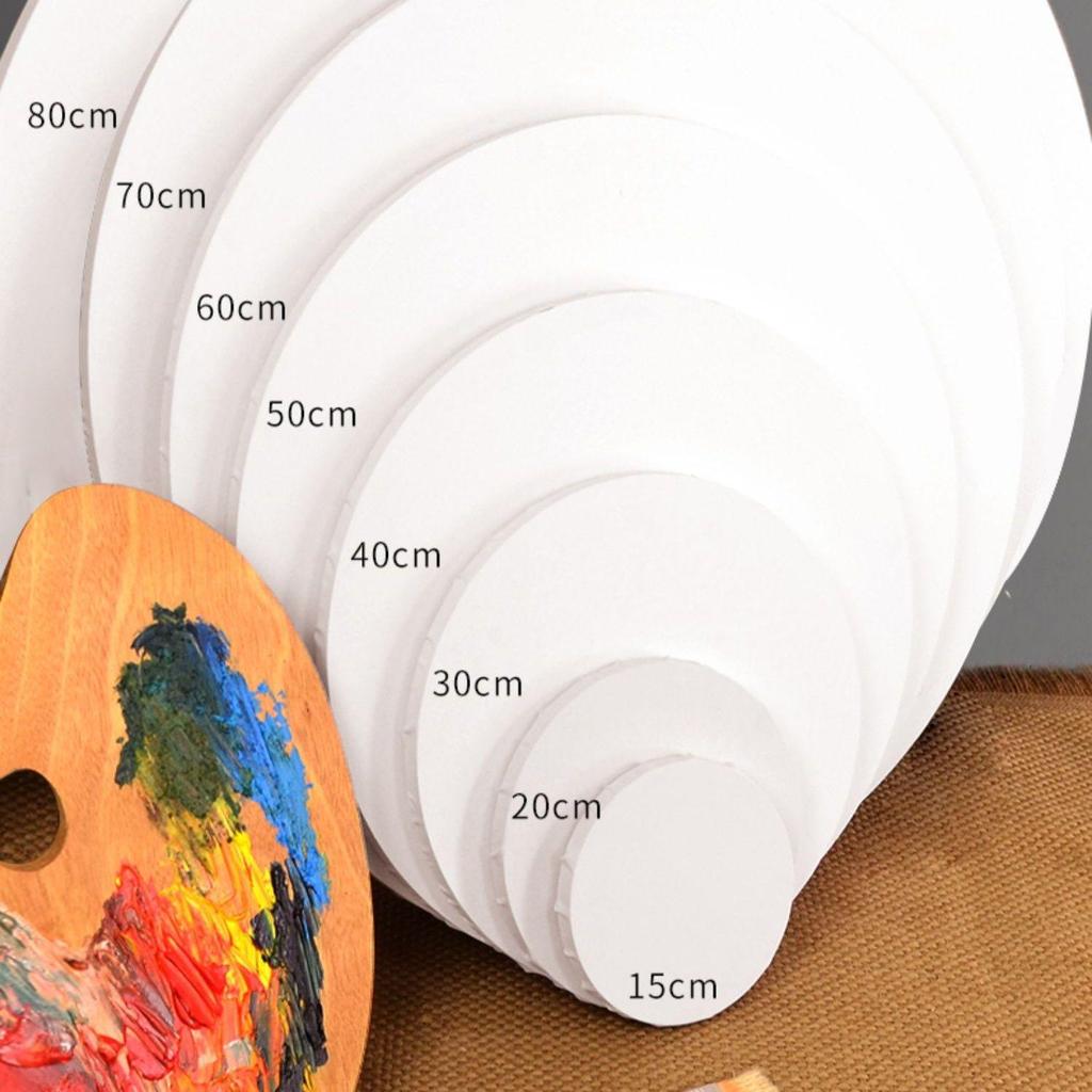 Round Wooden Cotton Canvas Oil Painting Frame for Beginners - Oval DIY
