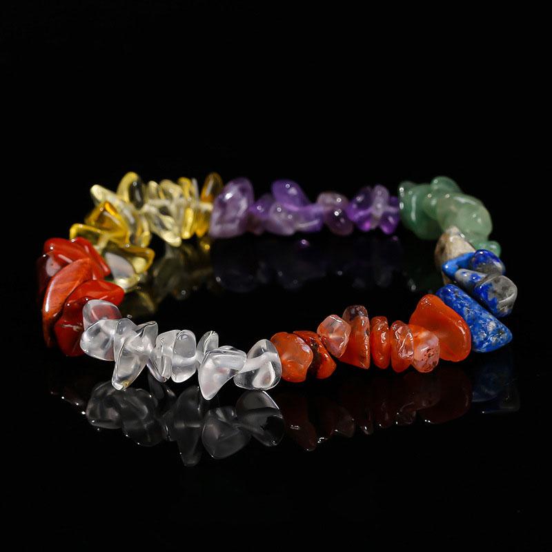 Natural Crystal Stone Bracelet Irregular Reiki Lucky Elastic Bracelet Ladies Fashion Strawberry Crystal Amethyst Jewelry