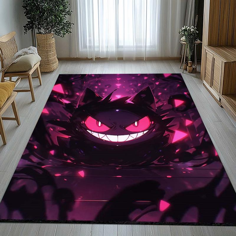 Gengar Pokemon Cartoon Ectoplasma Living Room Non-Slip Area Rug Soft Carpet for Bedroom Kids Playroom Sofa,Home Decor Doormat