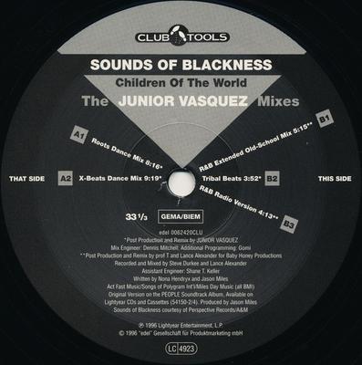 12inch Record SOUNDS OF BLACKNESS - Children Of The World (The Junior V EDEL0062420CLU Club Tools 1996 Europe Dance & Electronica Used