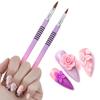 2PCS Acrylic Brushes for Nails, Size 2, 4 Professional Manicure Brush Set Purple-Pink Gradient Nail Tools Non-slip for Acrylic Powder, Nails