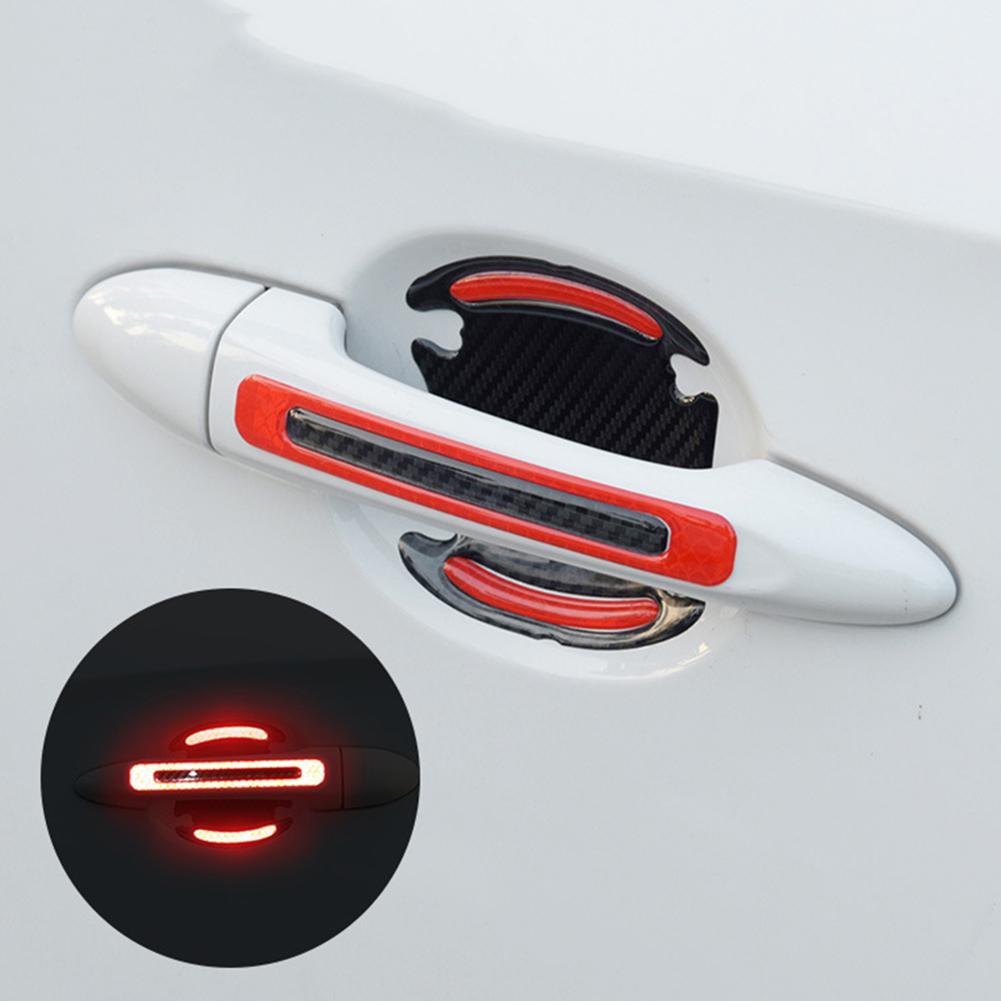 4/8 Pcs EGP Car Door Bowl Sticker Anti Scratch Door Handle Warning Reflective Door Handle Paint Scratch Soft Adhesive Film