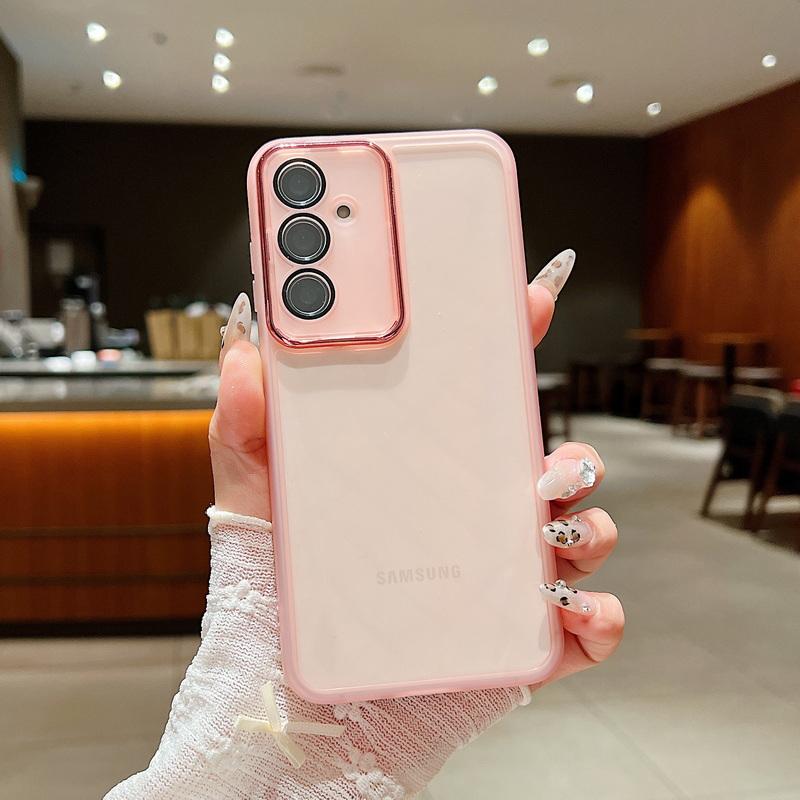 Solid Color Frame Soft Clear Phone Shell For Samsung S25 Ultra S24 FE S23 Plus S22 S21 A55 A16 A35 A54 A34 A15 Transparent Shockproof Slim Case Cover