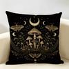 Halloween-Themed Moon And Witch Cushion Cover Durable Hypoallergenic Organic Linen Pillow Cover Washable Skin-Friendly