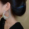 S925 Silver Needle Rhinestone Tassel Earrings - Exquisite Long Claw Chain with Colored Diamonds, European & American Style