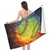 Cooles Ballsport Strandtuch Weiches Mikrofaser Schnelltrocknendes Badetuch für Badezimmer Männer Jungen Pool Camping Reise Schwimmen Picknick Sport