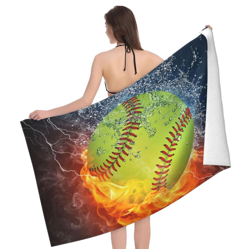 Cool Ball Sport Beach Towel Soft Microfiber Quick Dry Bath Towel for Bathroom Men Boy Pool Camping Travel Swimming Picnic Sports