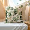 1pc, 17.7 X 17.7 Inch Eucalyptus and Gold Leaf Print Pillow Cover, Modern Style, Peach Skin Fleece Cushion Cover
