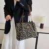 Large-Capacity Leopard Print Tote Bag - Women's Versatile Retro Shoulder Bag