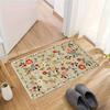 Vintage Floral Floor Mat, Bedroom Soft Anti Slip Carpet, Entrance Water Absorbing Decorative Floor Mat, Home Decoration