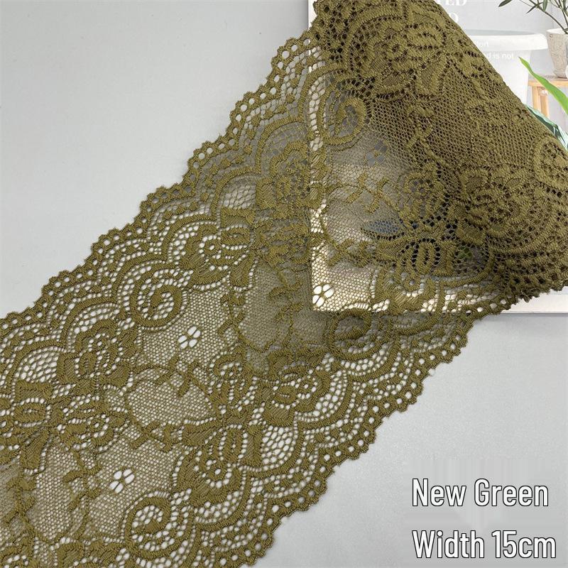 15cm Colorful Soft Elastic Lace Trim for Lingerie and Skirt Hem