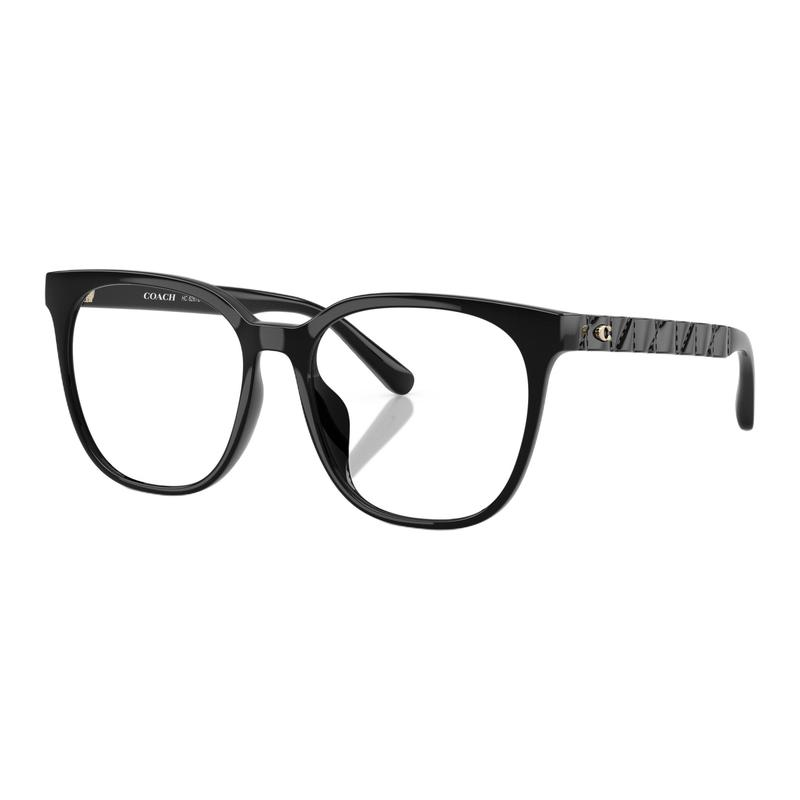 COACH [Available prescriptions] Brand design, plate, square, optical glasses, same style for men and women, couple style, bright black чёрный