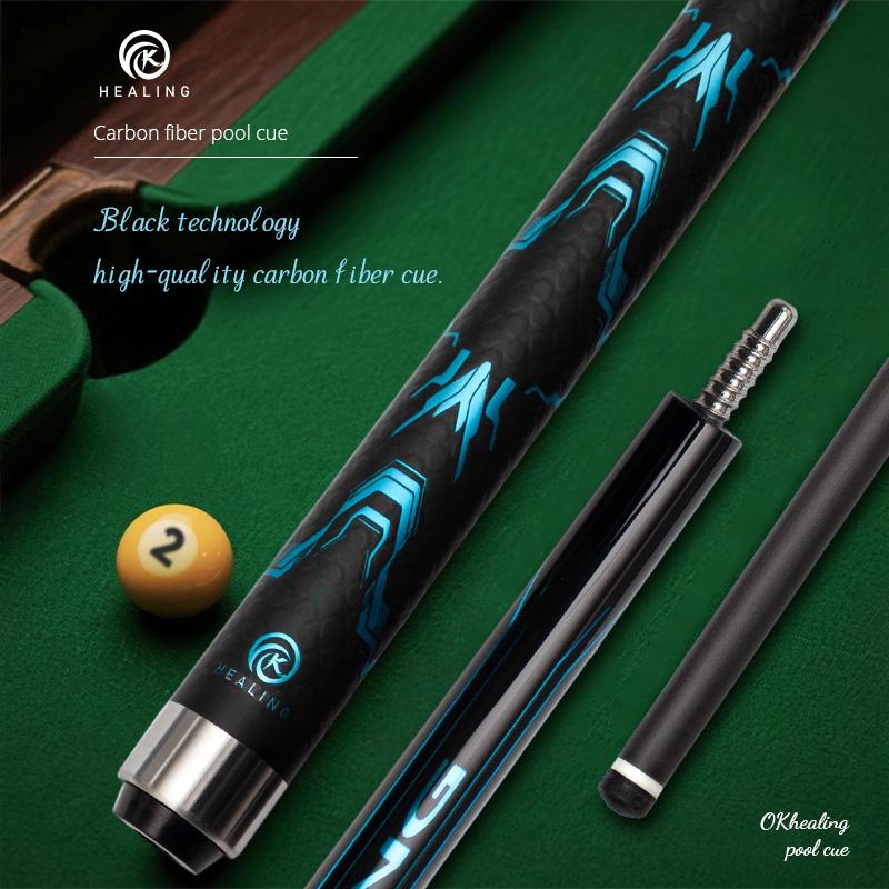 OKHEALING Carbon Fiber Pool Cue Stick Low Deflection Billiard Cue 11.8mm Tip, Radial Pin Joint 147cm/58inch Length 19oz Weight, Play Cue