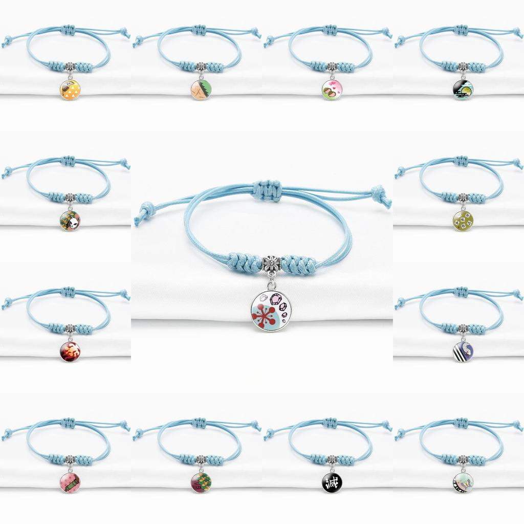 Superbe bracelet Demon Slayer Pierre du Temps Bleu Lac Design de Personnage d'Anime