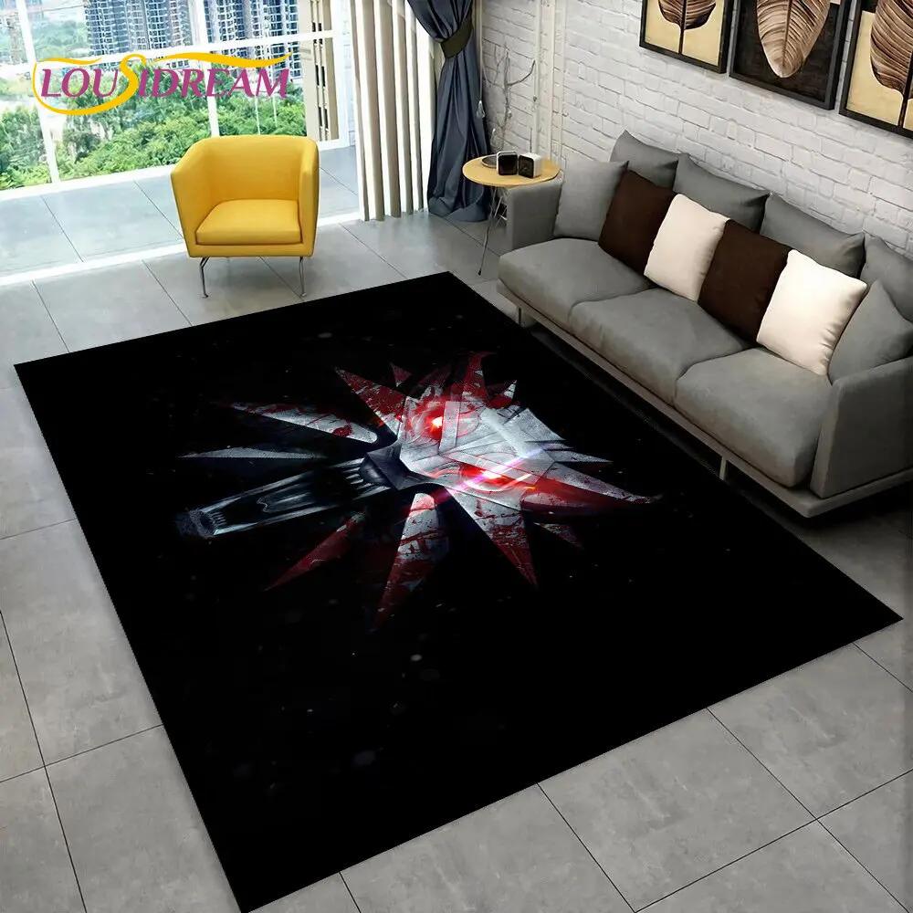 The W-Witcher Game Gamer Anime Area Rug,Carpet Rug for Home Living Room Children's Bedroom Sofa Doormat Decor,Non-slip Floor Mat