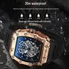 Men's Large Dial Waterproof Sports Quartz Watch with Luminous Square Design