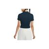 Nike Sportswear Essentials Series Embroidered Logo Short Slim Fit Polo Shirt Women Polo Shirts Deep-Sea-Blue Sail DV7885478