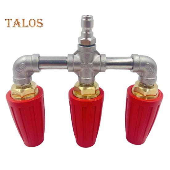 

Турбонасадка для мийки високого тиску 4-в-1 4000 фунтів/кв. дюйм, що обертається на 360 градусів і швидко підключається, насадка для мийки високого тиску з турбонасадкою A червоний