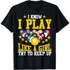 Funny Billiards Design For Girl Women Billiards Pool Player T-Shirt(1)