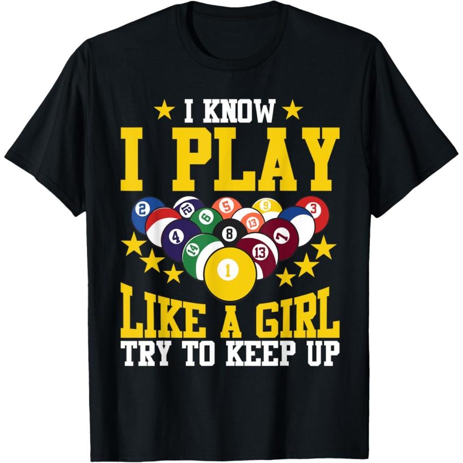 Funny Billiards Design For Girl Women Billiards Pool Player T-Shirt(1) S