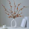 Artificial Persimmon Branch Realistic Fall Faux Twig Stem with Leaves And Persimmon Fruits