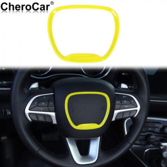 

Yellow Steering Wheel Cover Trim for Dodge Challenger/Charger 2015+ Accessories