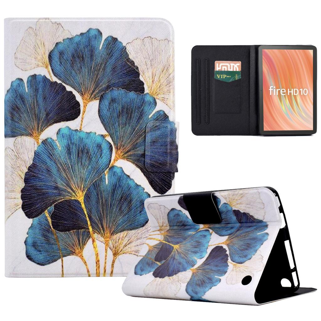 A2 For Amazon Fire HD 10 (2023) Case Pattern Printed PU Leather Tablet Cover with Card Slots