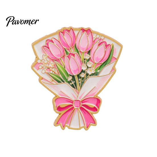 Artistic Floral Gift Bouquet Brooch Pin for Women, Enamel Romantic Flower Jewelry, Durable Zinc Alloy Lapel Coats Dresses And Scarves