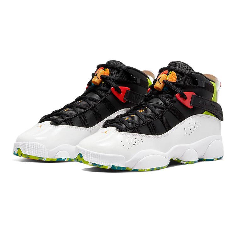 Air Jordan 6 Rings GS His Airness Nero Bianco Arancione Team Arancione Kumquat 323399-038
