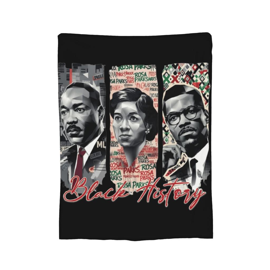 Black History Knitted Blanket Fleece  Super Warm Throw Blanket for Bedroom Sofa Bedroom Quilt