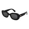 Oval Sunglasses With Aesthetic Elements Women Sunglasses Black BV40039I-01A