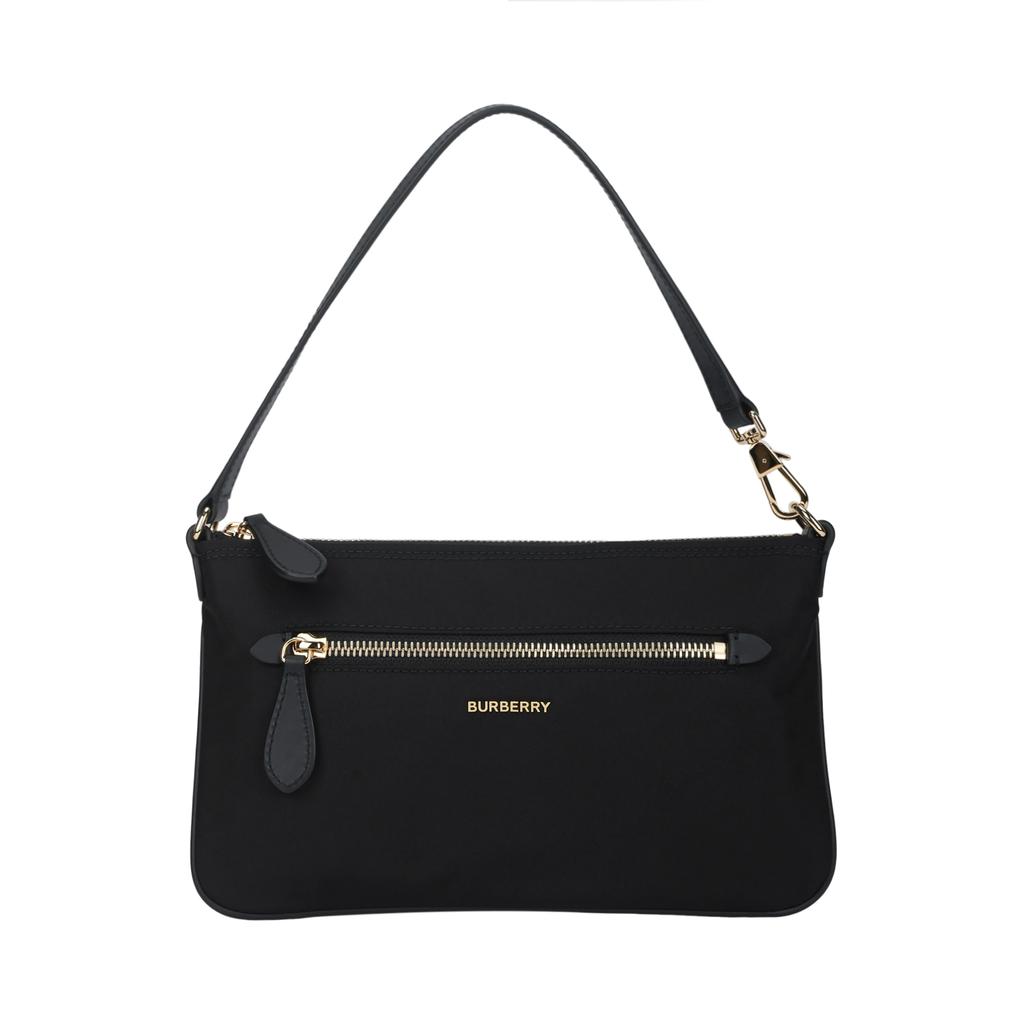 Burberry Metallic 3D Letter Logo Nylon Shoulder Bag Women Shoulder Bag Black 81092711