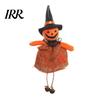 Dekorative Hexenstatue Halloween Hängedekoration, Gruselige Kürbis-/Geist-/Hexen-/Schwarze Katze Puppe Ornament mit Festlichem Jute-Rock für Spukhaus,
