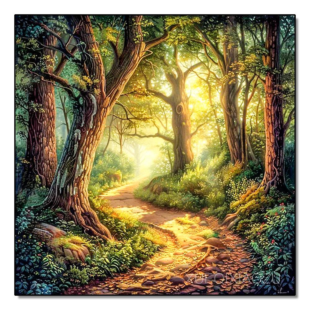 DIY Plná kulatá/čtvercová vrtačka Krajina Diamantová malba 5D Venkovská scenérie Domácí dekorace Umělecké řemeslo Kamínky Sada pro křížkovou výšivku