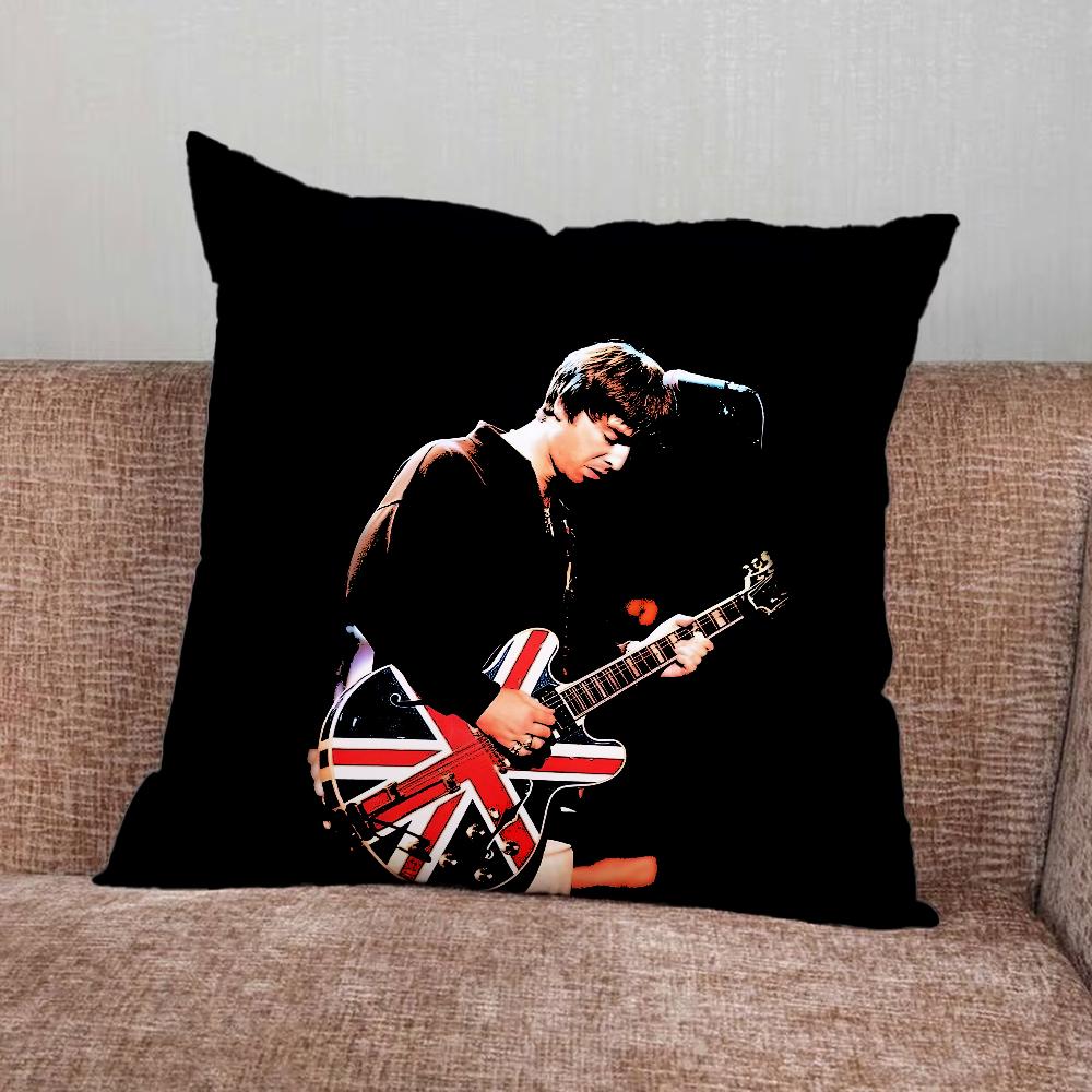 Music O-Oasis Band Pillow Case For Home Bedroom Car Office Decoration Living Room Sofa Cushion Cover Suitable