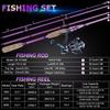 SOUGAYILANG 2.1M Fishing Rod and Reel Baitcasting Combos or Spinning Combos High Quality Cork Handle Fishing Pole and High Speed Fishing Wheel