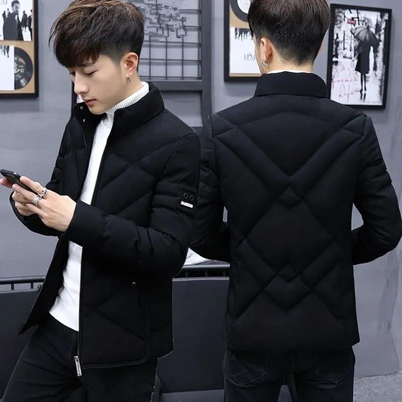 Men's Fall/Winter Short-Length Stand-Up Collar Slim-Fit Warm Jacket Youth Design Handsome Outerwear