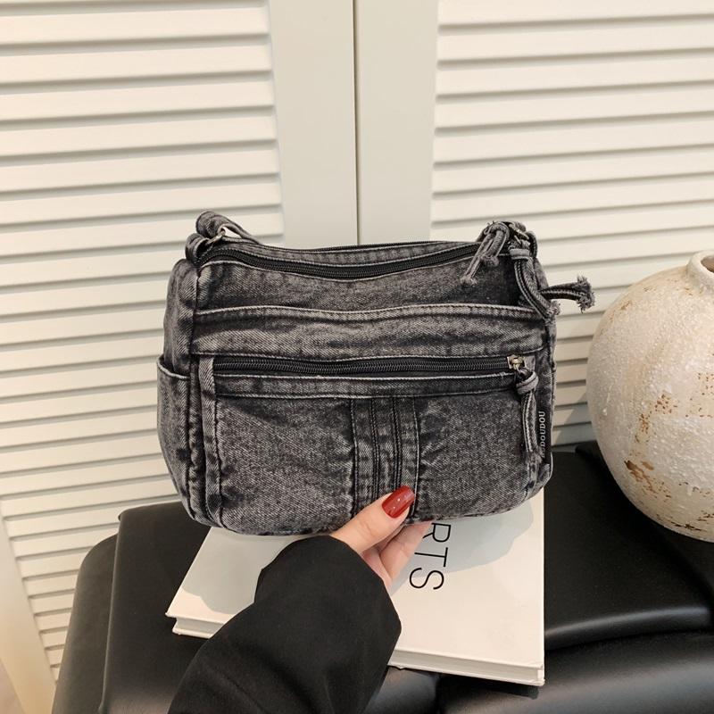 Denim Mobile Phone Bag Women's Shoulder Crossbody Bag Multi-Compartment Small Square Bag