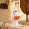Halloween Table Decorations Resin Ghost Statue with Pumpkin Candy Bowl for Decor, Detailed Tabletop Figures Cute Desktop Organizer Living Room Bedroom