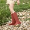 Women's Fashion Versatile Adult Fleece Tall Rain Boots